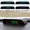 Solar Powered Car Digital Clock, LED LCD Display with Time Date Thermometer, Auto Dashboard Decor