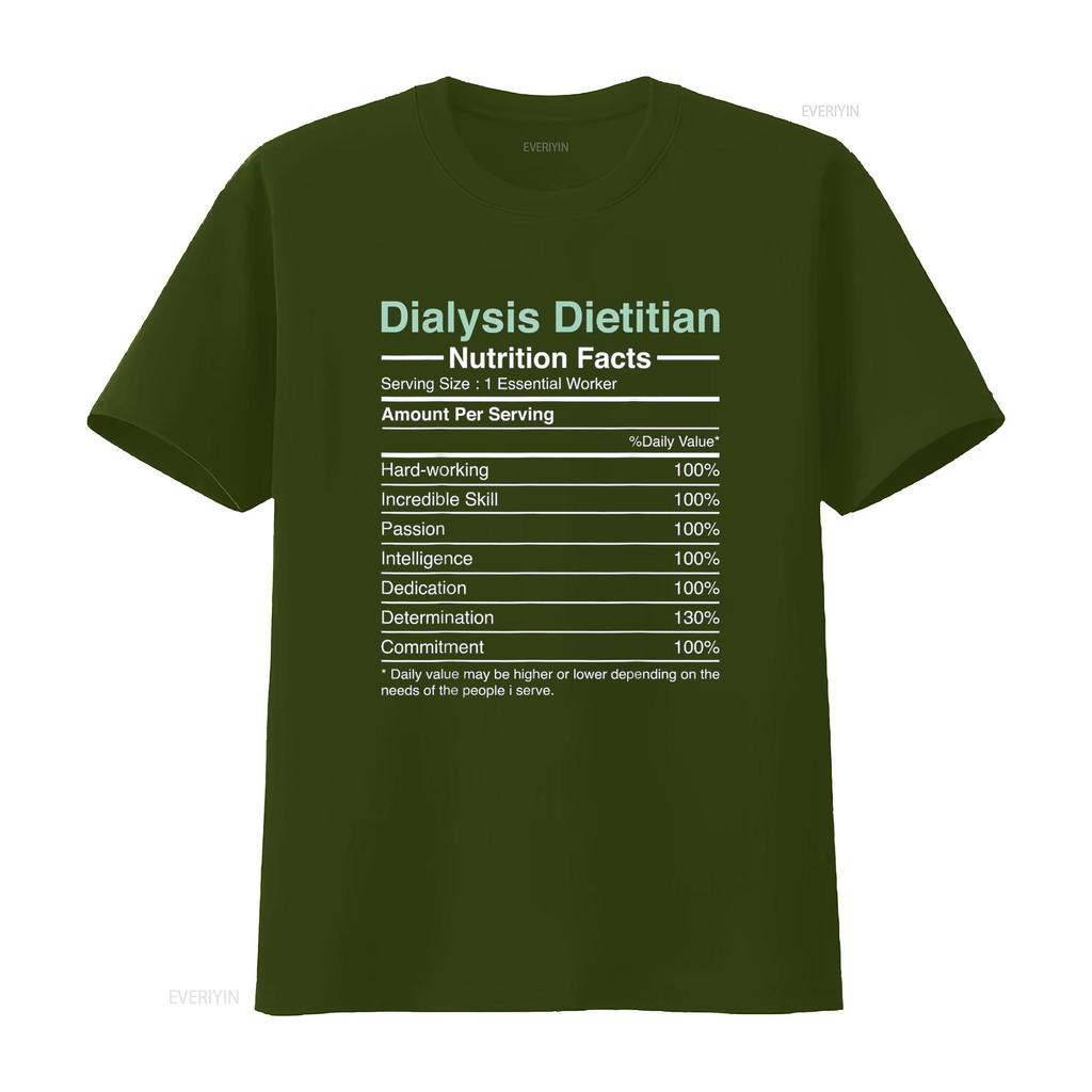 Dialysis Dietitian Nutrition Facts Nephrology T Shirt vintage Washed Comfortable Casual Stretched Unisex Top For Everyday Wear