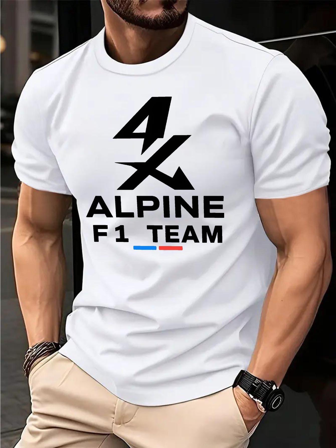 Alpine Racing Graphic T-shirt - Cotton Blend Stretch Tee with Sporty Team Design XXL