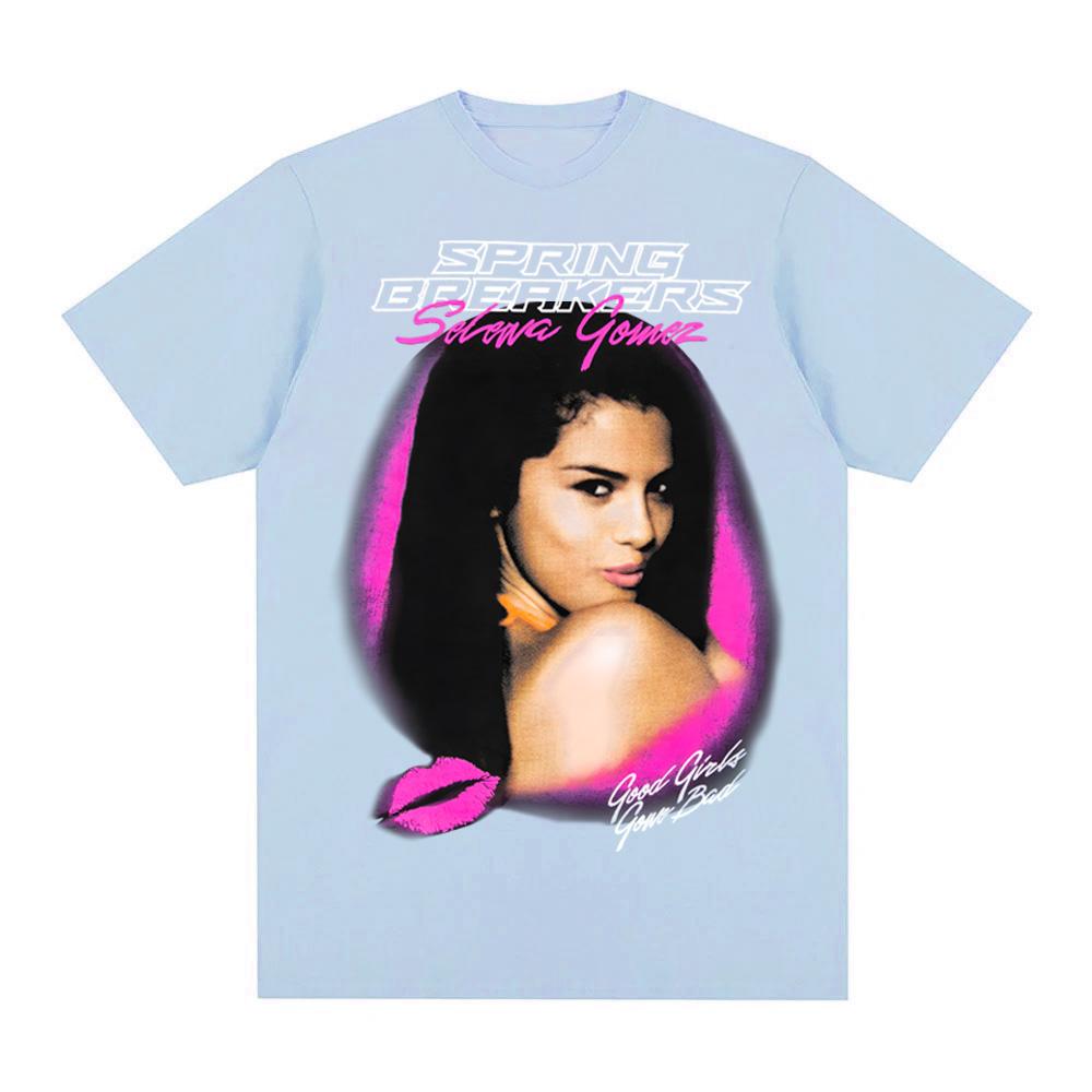 

СЕЛЕНА ГОМЕЗ Spring Breakers Футболка Мода Літо Повсякденна Футболка з круглим вирізом Висока Якість 100% Бавовна Зручні Топи M