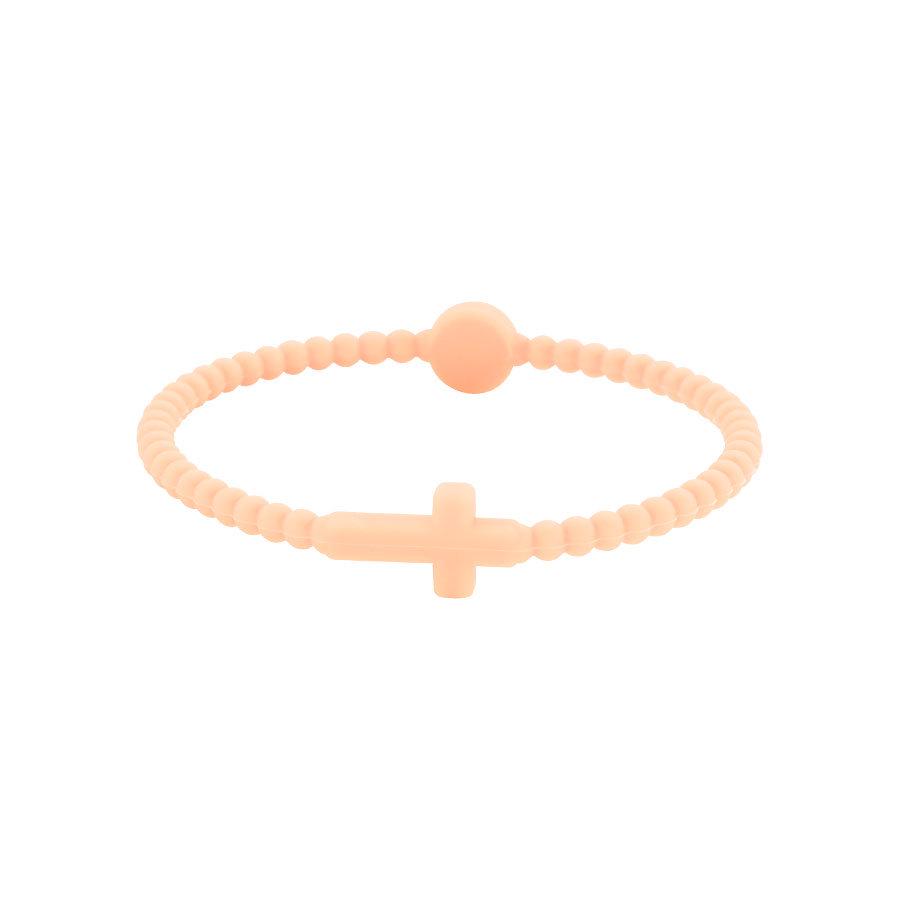 Children's Silicone Cross Thin Macaron Color Wristband Bracelet
