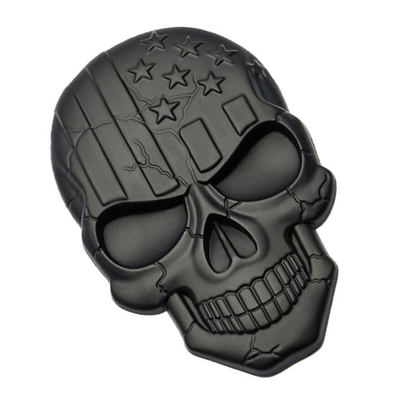 Ledmomo 1pc Skull Car Sticker Skull Head Decal Metal Skull Decal Motorcycle Emblem Badge