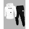 Men's Two Piece Set, Consisting of a Sports Shirt and Pants, American Street Style, Suitable for Autumn and Winter Vacations, Regular Fit