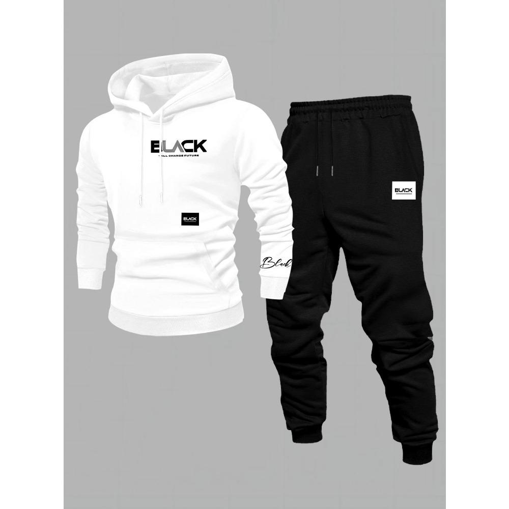 

Men s Two Piece Set, Consisting of a Sports Shirt and Pants, American Street Style, Suitable for Autumn and Winter Vacations, Regular Fit S