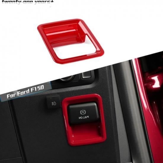 Red Interior Handbrake Switch Panel Cover Trim For Ford F150 -22 Accessories