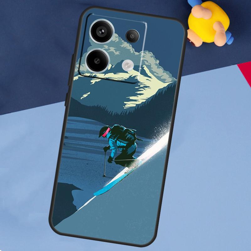 Skiing Snow Snowboard Ski Case For Xiaomi Redmi Note 13 12 11 10 9 8 Pro 12S 11S 10S 9S 10A 9C 10C 12C 13C Back Cover