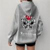 Design Sense Simple Fashion Design Sense Butterfly Rose Printed Hooded Sweater Simple and Versatile