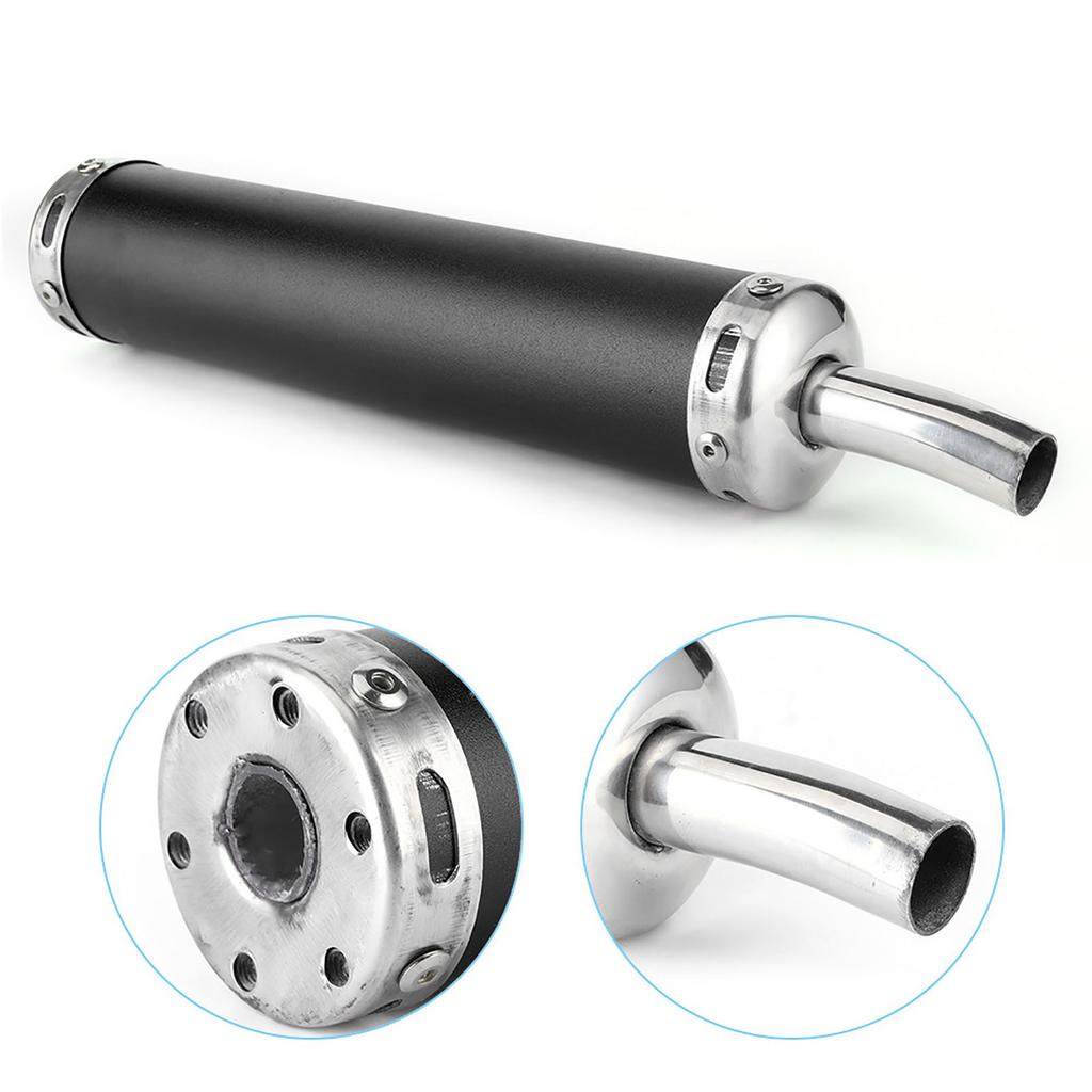 Edelstahl Auspuff Schalldämpfer 20mm/0,8 Zoll Modifizierte Teile für 2-Takt Motorrad Schwarz