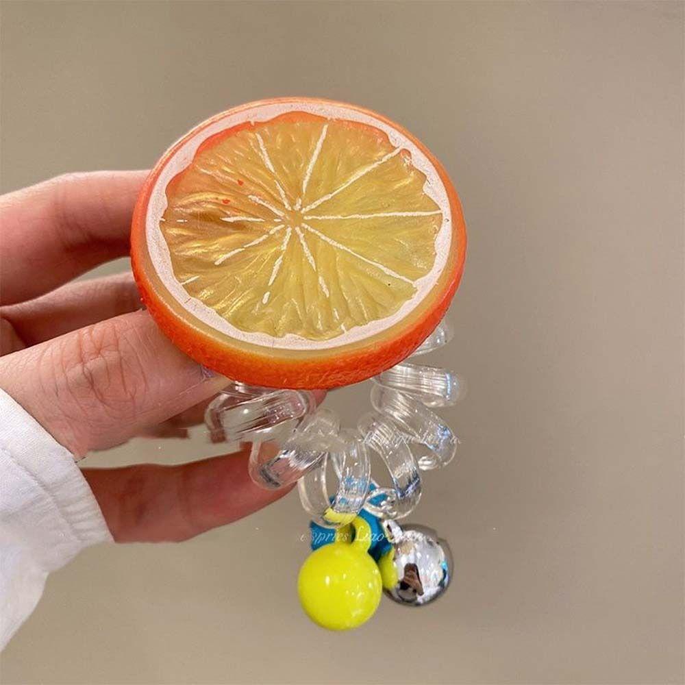 Korean Style Lemon Hair Scrunchies Fruit Lemon Shape Fruit Hair Ring Summer Hair Scrunchies  Daily