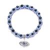 Evil Eye Bead Bracelet Blue Eye Hamsa Beaded Charm Stretch Bracelet Hand of Fatima Turkish Lucky Evil Eye Bracelet