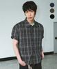 Awodeijeu Day Off Roll-Up Crop Check Short Sleeve Shirt [3 Colors]