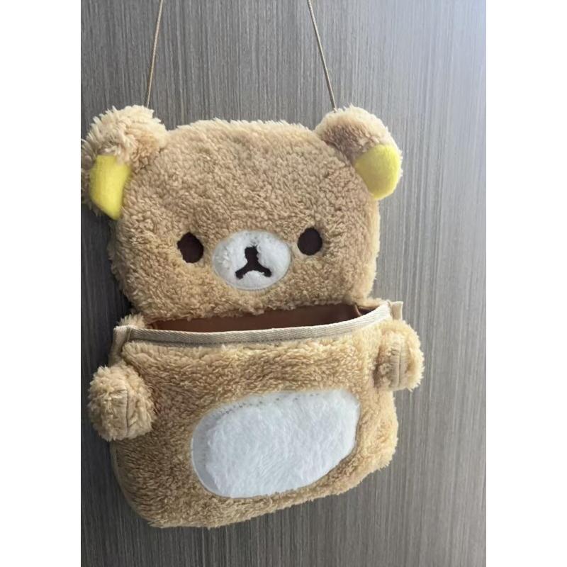 Cartoon Easy Bear Storage Hanging Bag Cute Bear Large Capacity Plush Storage Bag Girl Dormitory Miscellaneous Storage Bag