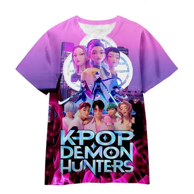 The Adult and Children's Fashionable and Casual Devil Hunter KPopS T-shirt Is Designed for Cool Girls. Devil Hunter KPOP Top