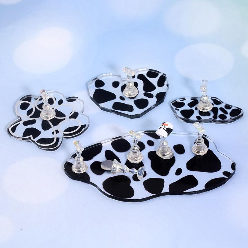 Hot Sale Cow Nail Art Practice Nail Holder Palette Acrylic Nail Display Base