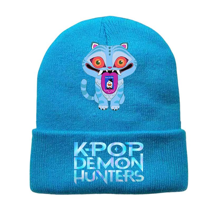 Barn Pojkar Flickor Rumi Tiger Derpy Tryckt Stickad Mössa Tråd Sammet Mössa Höst Vinter Varm Stickad Mössa