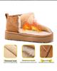 Henan Sangpo Women's Fleece-Lined Snow Boots - Thick-Soled Shearling, Zhou Dongyu Style, Pure Wool, Couple's Edition