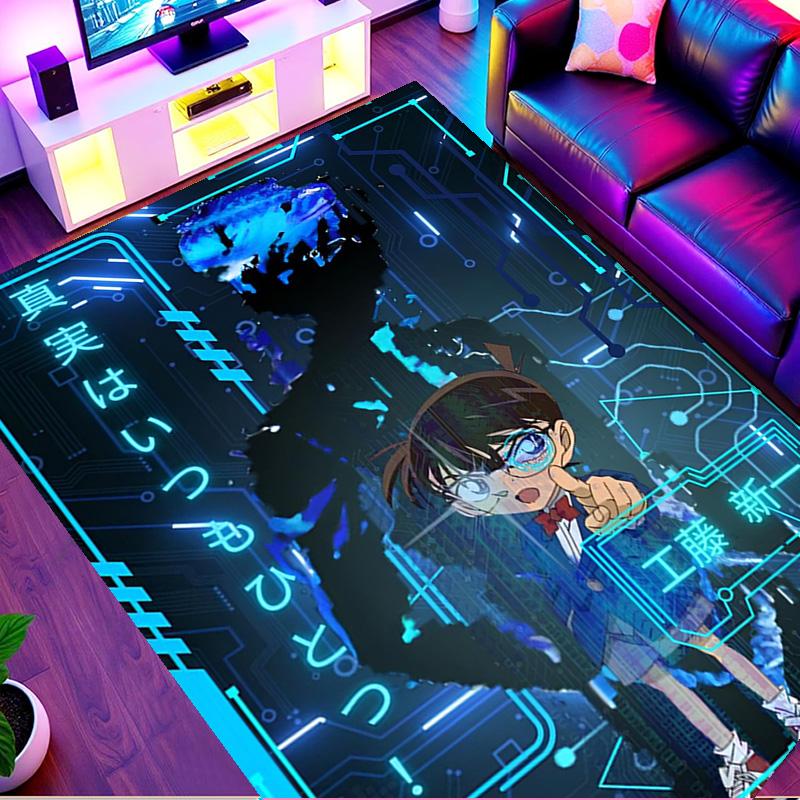 Detective Conan Print Rug, Washable Floor Carpet, For Entryway Dorm Laundry Room Office Study, Home Decor Birthday Christmas Gift