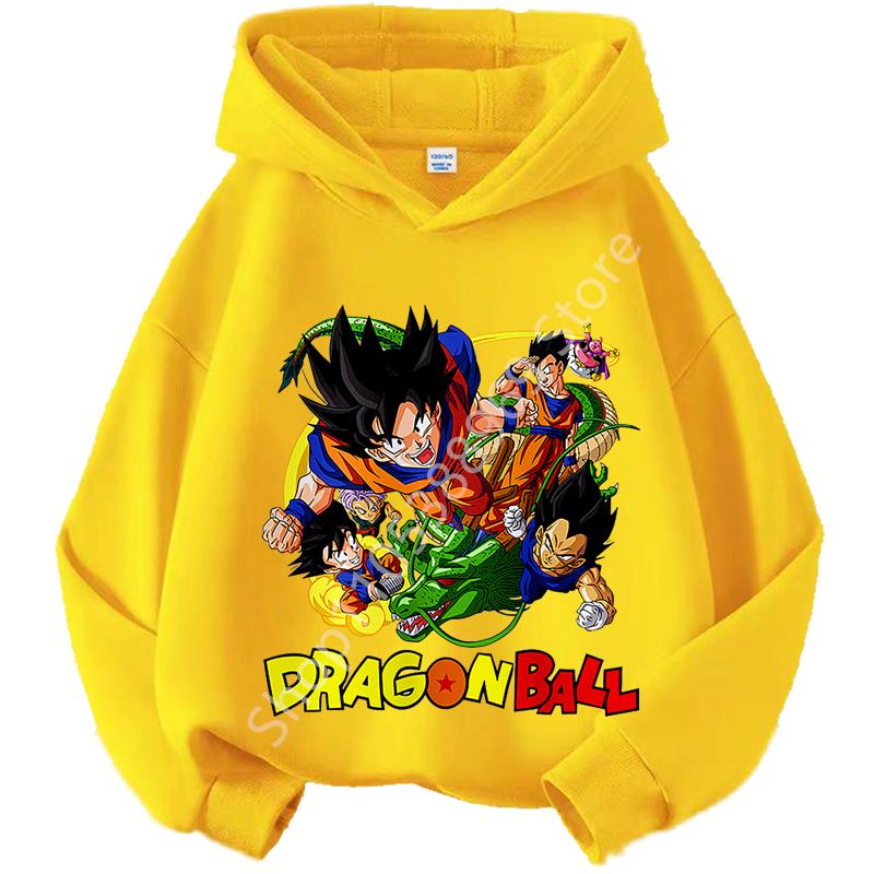 Dragon Ball Chibi Characters Kids Hoodie 100-160 Size 3-12 Years Boys Casual Sporty Children's Sweatshirt