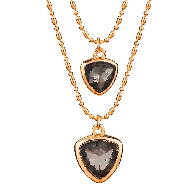 

Double Layer Crystal Pendant Necklace Niche Sweater Chain Charms Choker For Women Elegant Party Jewerly Accessories Gifts золотой