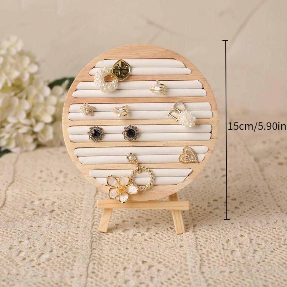Wood Jewelry Tray Round Shape Jewellery Storage Stand Bracelet Display Stand  Counter Display