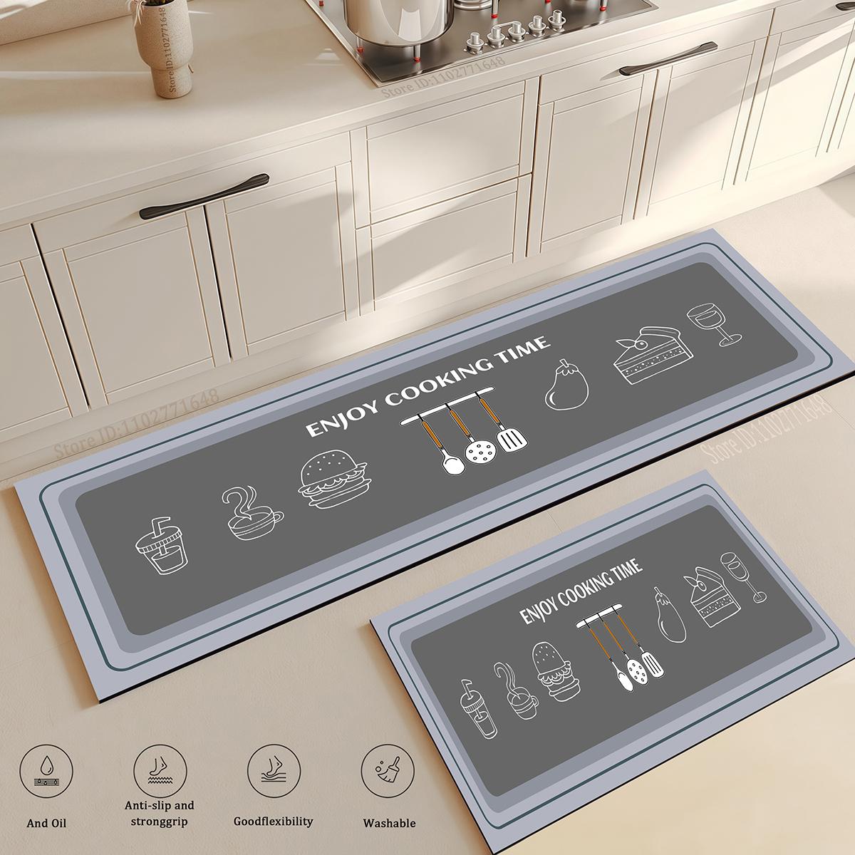 

Multi-purpose Kitchen Absorption Mat Bathroom Entrance Anti-skid Floor Mat Moisture Absorption Washable Carpet Thick Cheap Rug 40cmx60cm 1pc