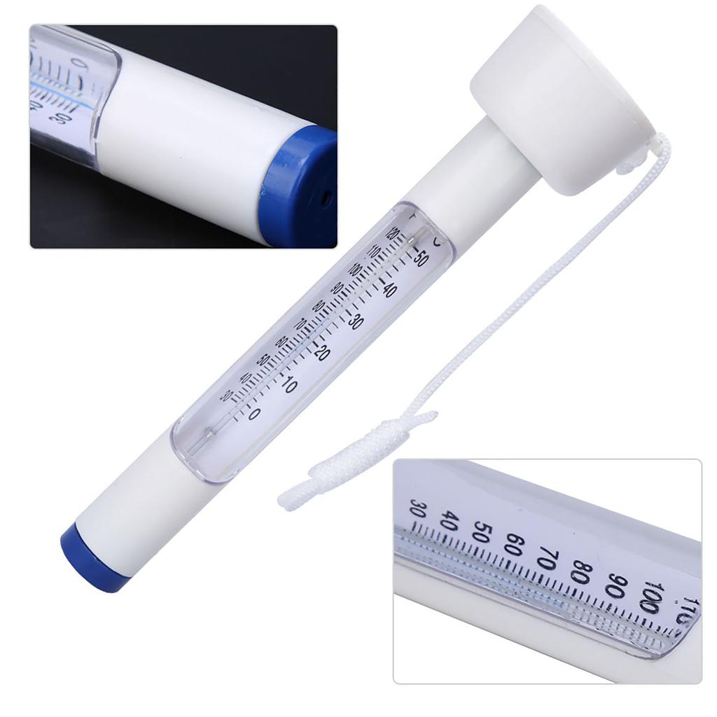 Tragbares PP-Thermometer mit Lanyard für Schwimmbad, Bad, Fischteich 0-50 30-120 Grad Fahrenheit Bereich
