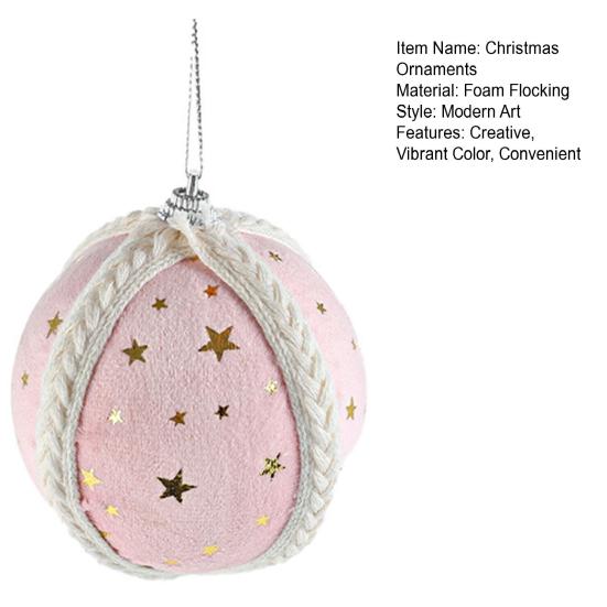 Starry Knit Christmas Ornaments Decorative Foam Balls DIY Craft Festive Tree Decor with Hanging Loop