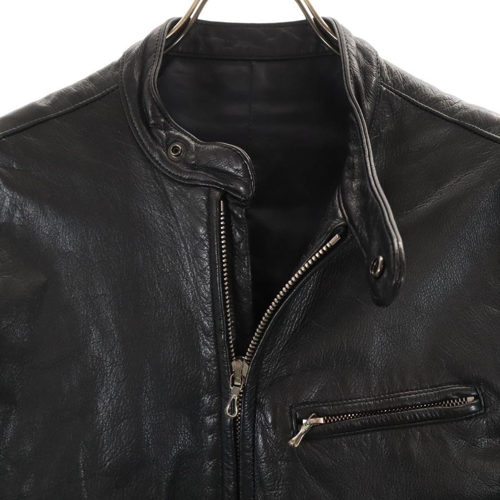 LITHIUM HOMME Made In Japan Cowhide Leather Single Riders Jacket 44 Black Men's Used
