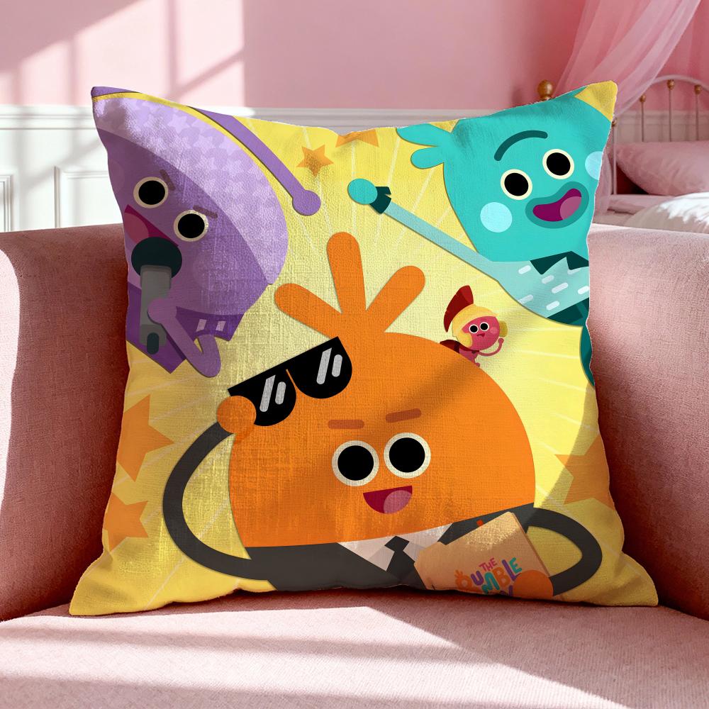 Cartoon T-The Bumble Nums Kussensloop Ademend Linnen Kussensloop Zomer Geurloos Eco-Vriendelijk Onzichtbare Rits Wasbaar 35x35cm