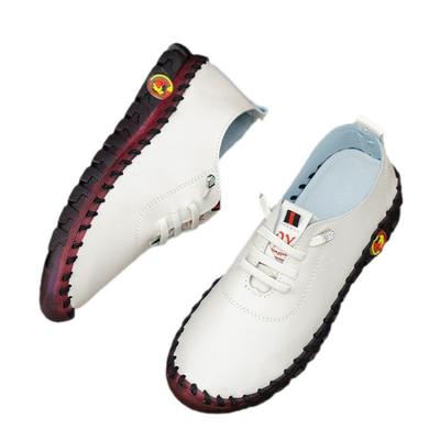 Hand-stitched Microfiber Leather Mother Shoes Casual Shoes Wear-resistant Flat Sole Single Secondary Second-class Women's Shoes