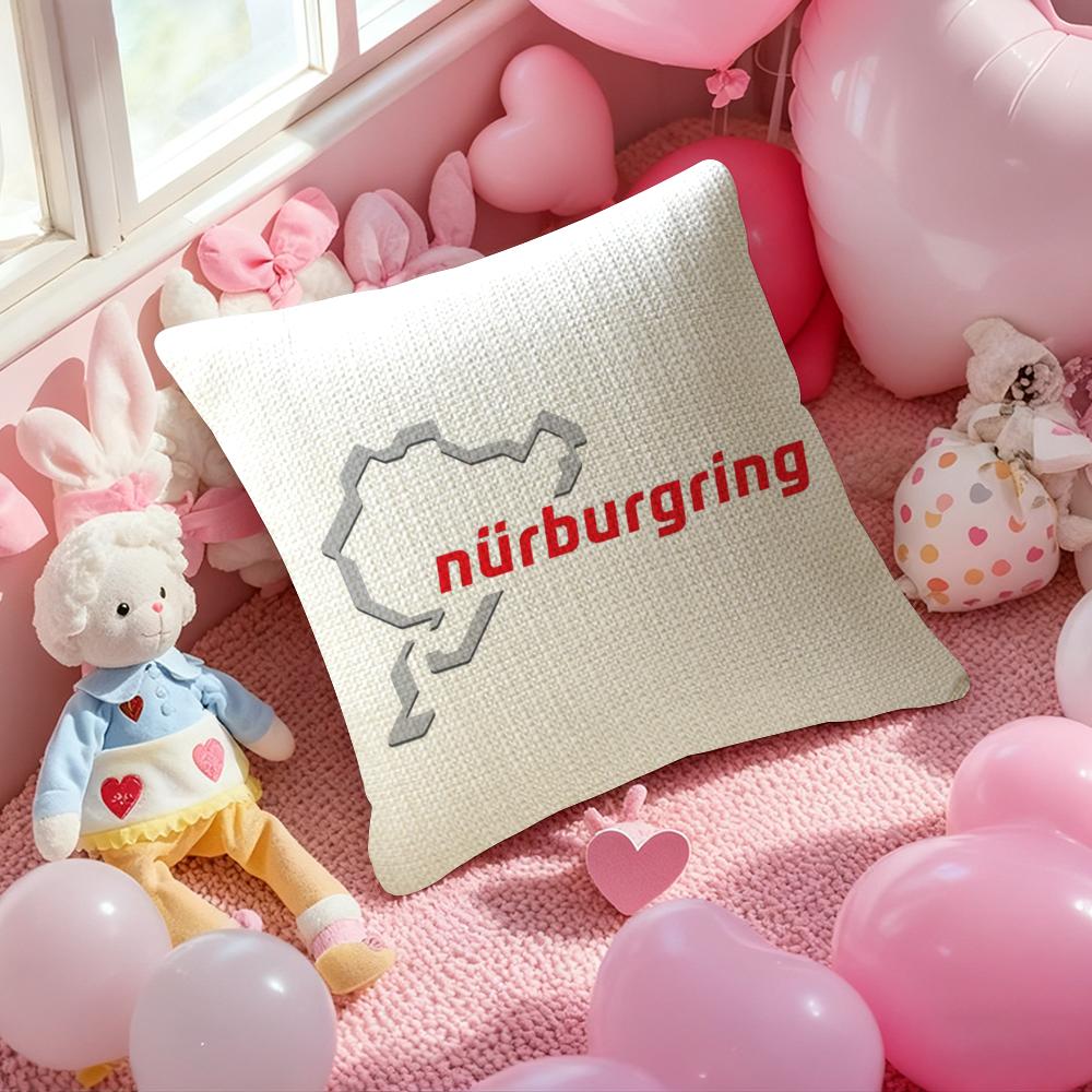 

Nurburgring Sport Car Pillow Case Antidustmite Pillowcase Invisible Zipper Silky Short Plush Sofa Cushion Cover 30x30 cm