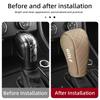 Car NJTK444 Checkered Non-slip and Durable Leather Gear Shift Protector For Volkswagen VW Golf Polo Tiguan T5 Passat B6 Jetta Scirocco