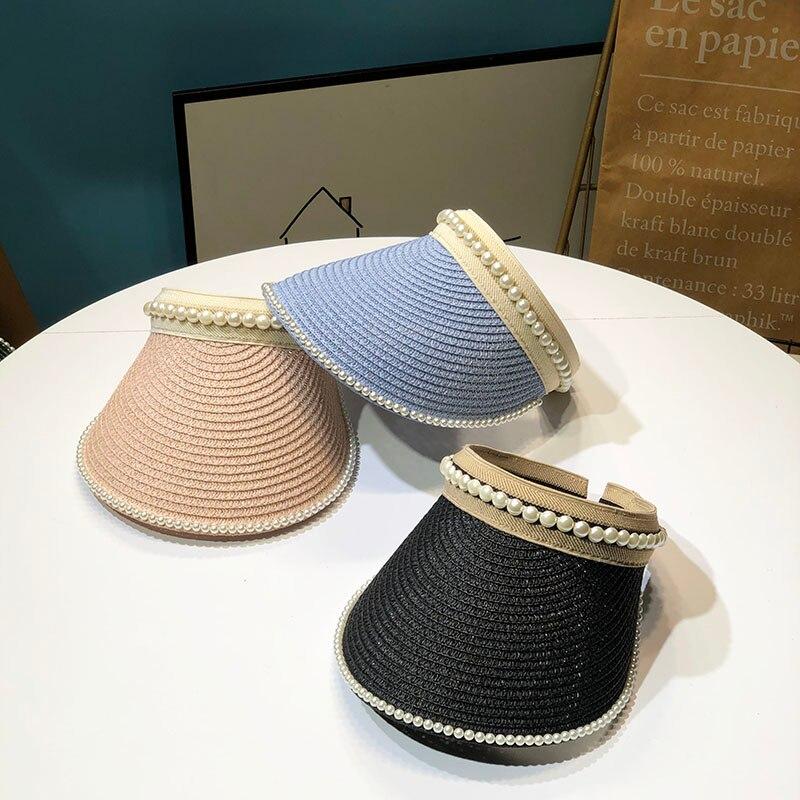 2021 Summer New Pearls Women Sun Hat 