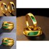 Luxurious Brass Ring Set For Couples With Opulent Gold Plating And Agate Stones