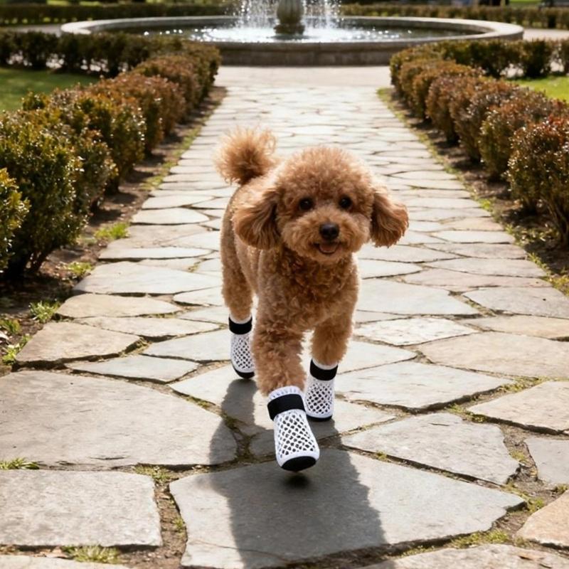2 Pair Dog Socks Protective Thick Grip Dogs Feet Cover Socks with Adjustable Sticker for Outdoor Prevents Sliding