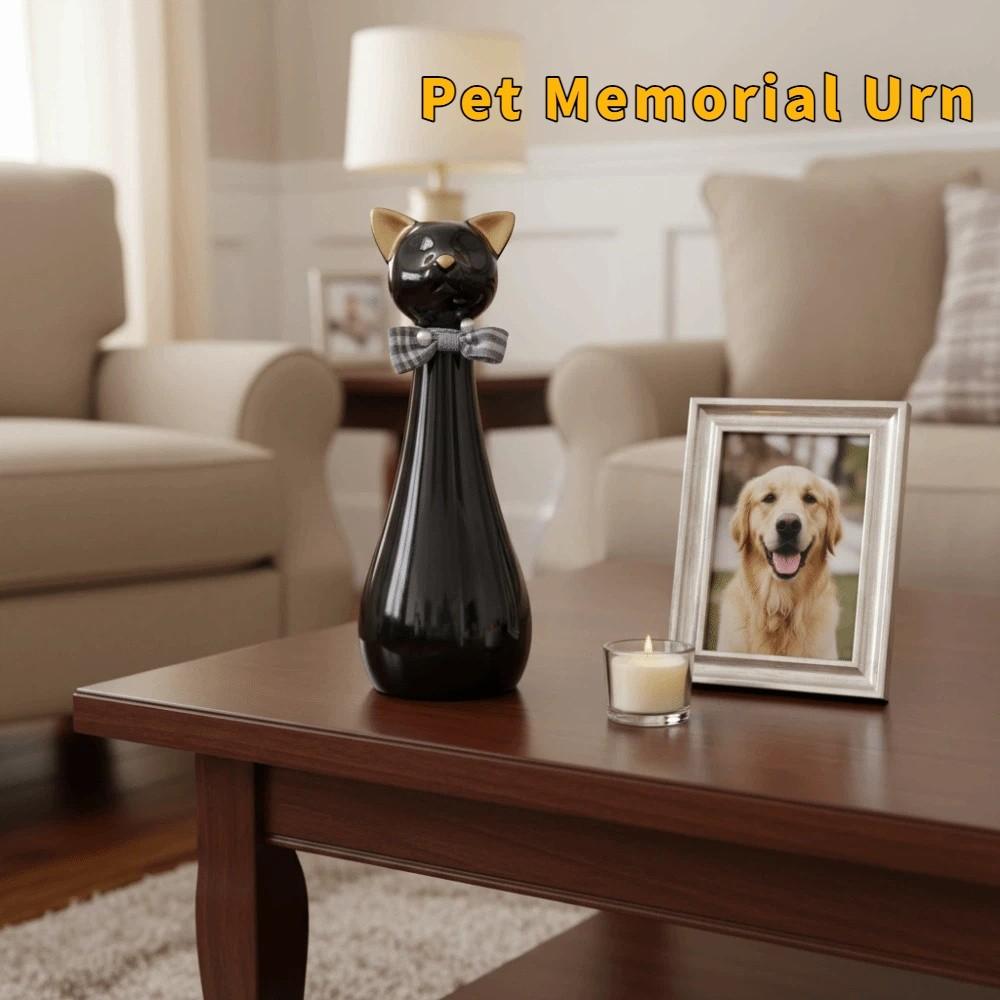 Cat Shaped Dog Ceramic Urn Moisture-proof Cat Funeral Urn Pet Cremation Urn  Pet Supplies