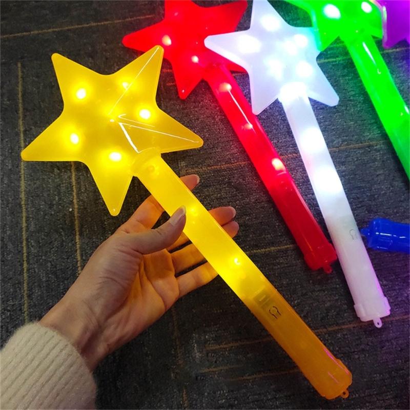Varinha de Fada Brilhante Estrela de Cinco Pontas Varinha Atacado para Crianças Adultos Brincadeira ao Ar Livre de Verão Festa Suprimento Mercado de Pulgas 10PCS
