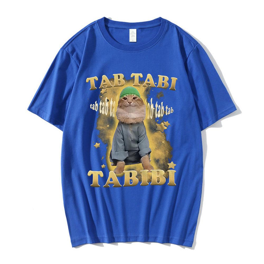 Tab Tabi Tabibi Lustiges Halal Katze Meme T-Shirt Kätzchenliebhaber Geschenk Männer Frauen Kleidung Vintage Kurzarm T-Shirt Baumwoll T-Shirts