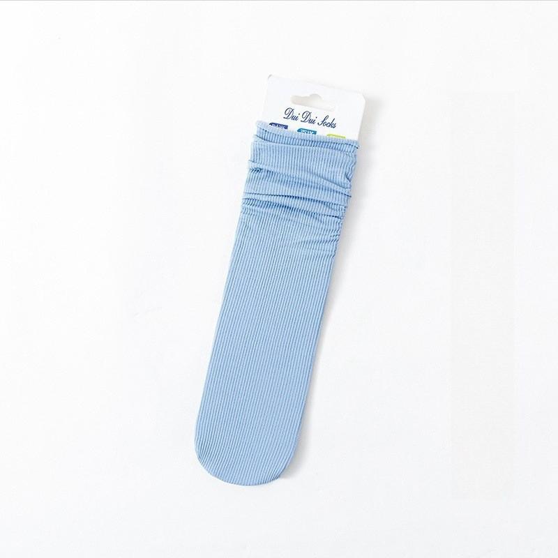 Mid-calf Pile Stockings for Women, Spring and Summer, Cool and Breathable, Cold Ice Stockings, Boneless, High-elasticity, White Ice Silk Stockings