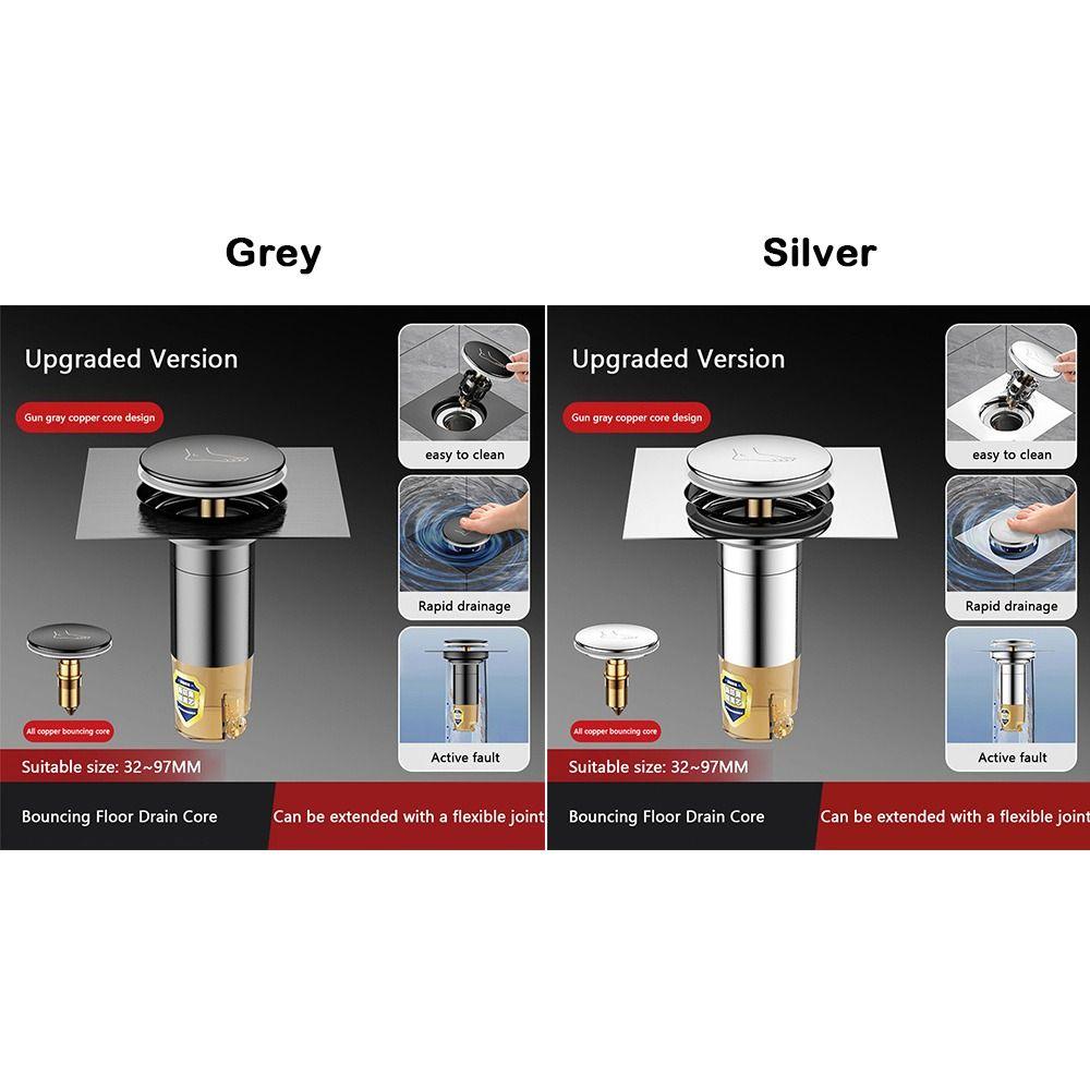 Stainless Steel Press-Type Floor Drain Pedal Type Pop Up Bounce Shower Foot Floor Drain Removable Anti-odor Sewer Floor Strainer