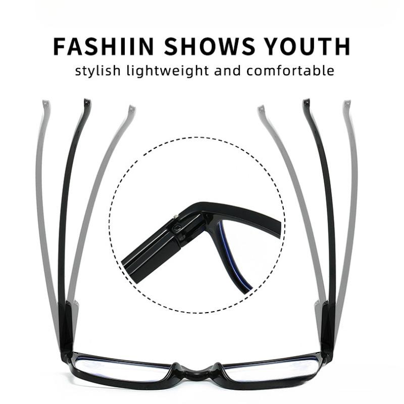 Fashion Adjustable Spring Leg Anti Blue Light Reading Glasses Men Women Ultra Light Comfortable Presbyopia Eyeglasses