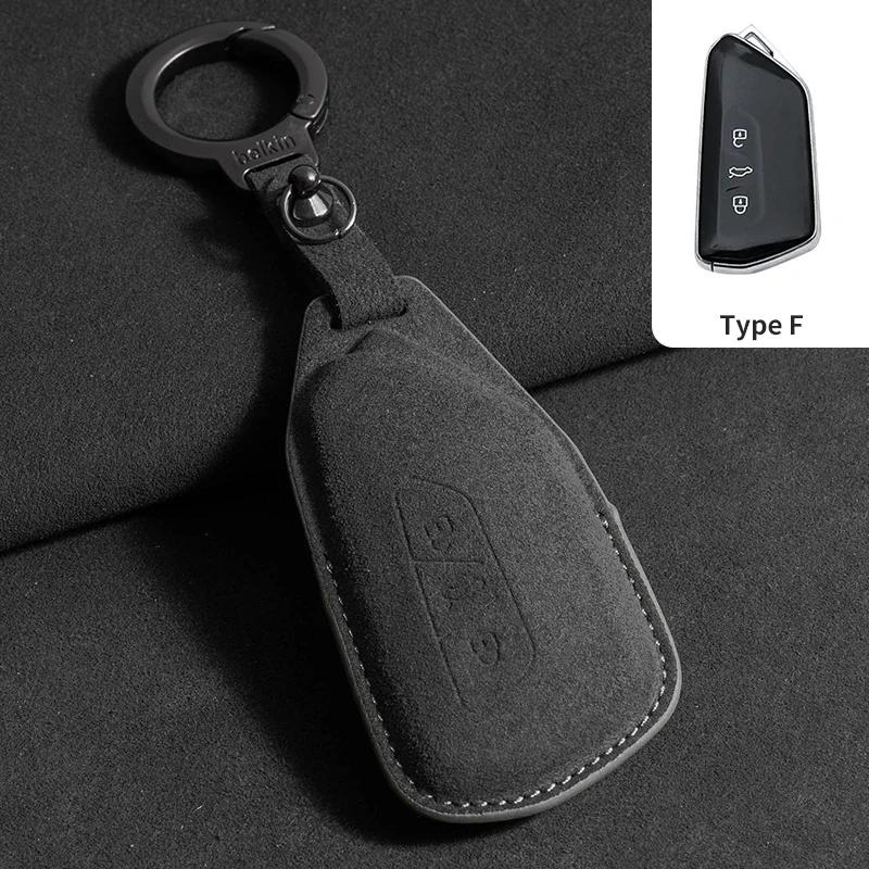 Wildleder Auto Klappschlüssel Hülle Abdeckung Für Vw Volkswagen Polo Tiguan Passat B5 B6 B7 Golf 4 5 6 Mk6 Jetta Lavida Skoda Octavia Seat Leon