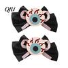 Funny Halloween Clips 1 Pair Girl Hairpins, Anti-Slip Clip Design Bang Hair Pins, 3D Bow Decorative Hairpin Pumpkin Skull Eyes Shape Clips,