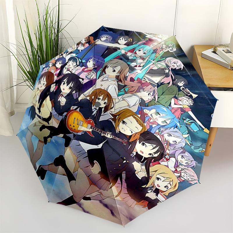 

1pc Outdoor Umbrella with Vocaloid Characters - Automatic Opening/Closing, Portable 3-Fold Design, 8-Rib Iron Frame - Perfect Gift for Fans, Trav