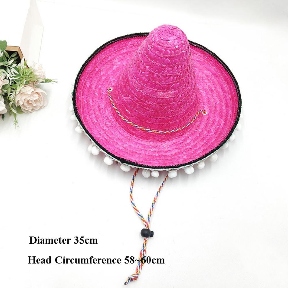Unisex Mexican Beach Hat Sunscreen 58~60cm Sunscreen Hat Children's Performance Flavors Halloween Hat Men Women Outdoor