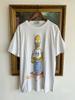 Teen Girl's Cotton T-shirt Summer Casual Graphic Tee Short Sleeve Vintage 1997 The Simpsons Homer Jeans Promo Cartoon T-shirt Sz L