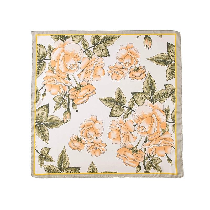 70Cm Small Square Simulated Silk Feminine Scarf Hijab Female Headband Kerchief Luxury Neck Tie Shawl Wrap