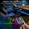 Interior Car LED Lights Wireless APP Control 5 In 1 RGB Ambient Lighting Kit With 236" Fiber Optic, 16 Million Colors Music Sync Waterproof LED Strip