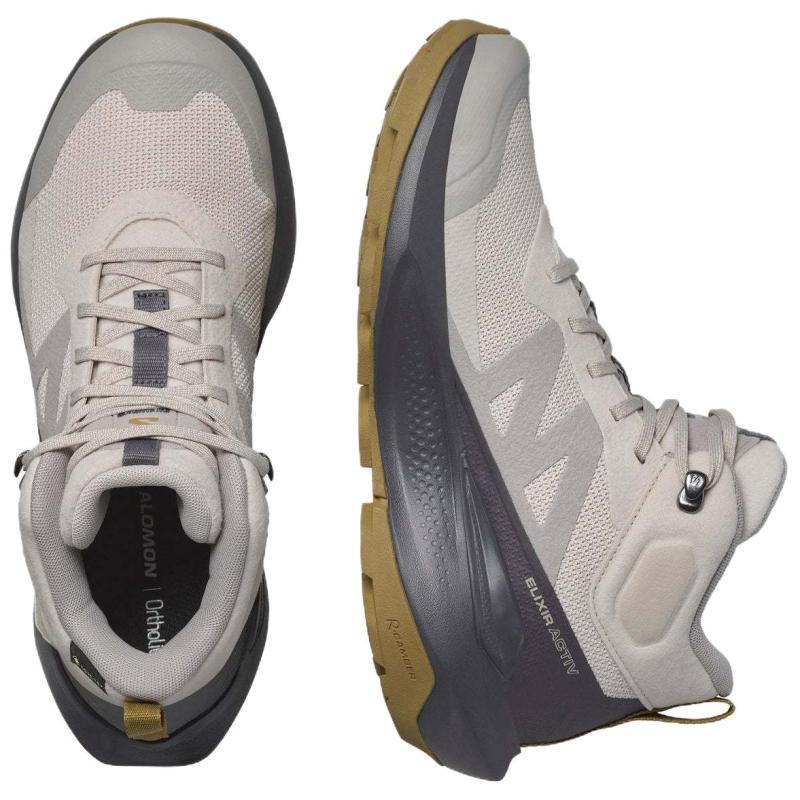 SALOMON Elixir Anti-Slip Wear-Resistant Mid-Top Trekking Shoes Women's Gray Black Sneakers L47564200