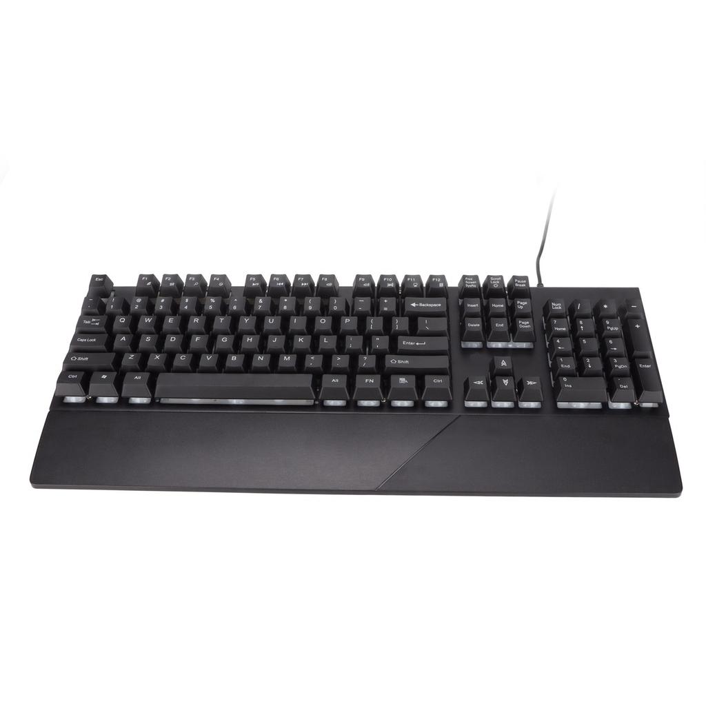 RGB Wired Keyboard with Wrist Rest 104 Keys Clr Characters Good Resilience Mechanical Feel Keyboard for   Gaming
